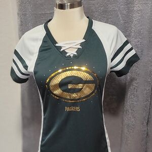 Majestic Green and White Lace-Up Jersey